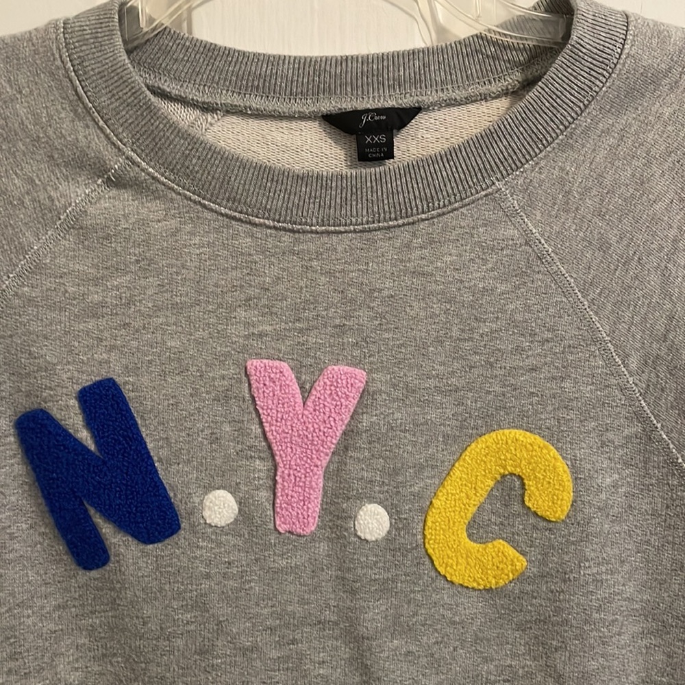 JCrew NYC Embroidered Chenille Sweatshirt - Picture 3 of 6